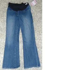 Maternity Bootcut Jeans Blue Small Mid Belly Stretch Denim Oh Baby Motherhood